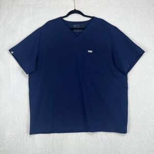 FIGS Leon Three-Pocket Scrub Top Mens 3XL Navy Blue NWT